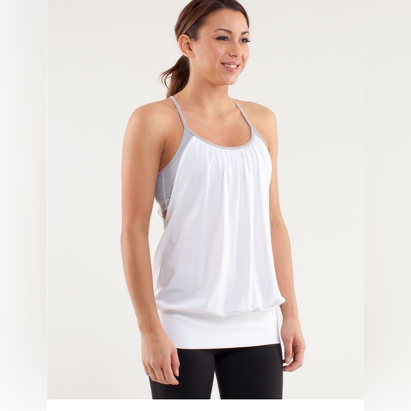 lululemon athletica Tops - ⭐️SOLD⭐️Lululemon No Limits Tank Top Light Purple Wee Stripe White